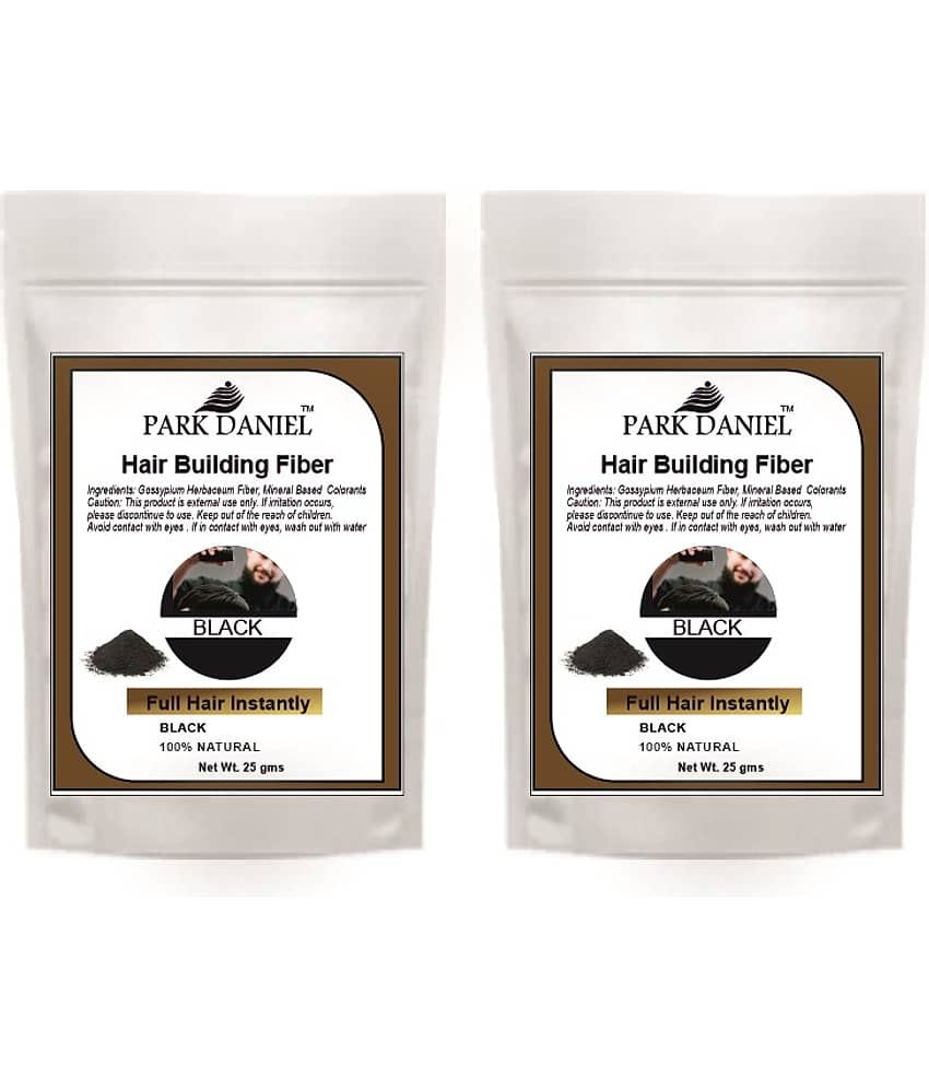 Park Daniel Hair Building Fiber Instant Fuller Hair Refill Pack (Black) 25 gm Pack of 2