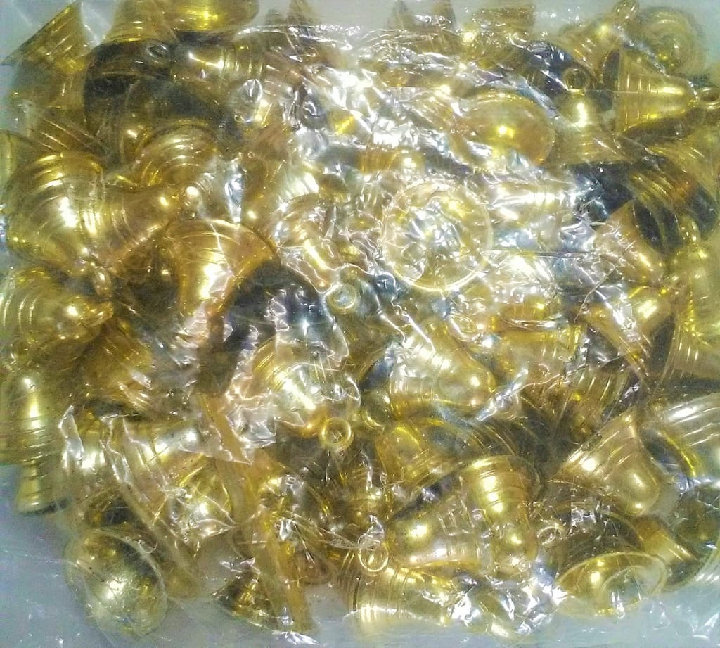 Christmas Bell One Packet 100 pic, Color - As per Availability size- 3/2.5 cm - Party and Festive Needs | Buy online on ZillyBuy