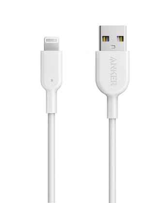 Anker Powerline II Lightning Cable,Apple MFi Certified,USB Charging/Sync Lightning Cord Compatible with iPhone 14/13/12/11/X/XS/XR/SE/8 Plus/7/6 and More (3FT,White) white / 3ft