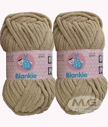 Ganga Knitting Yarn Thick Chunky Wool, Blankie Skin 600 gm Best Used with Knitting Needles, Crochet Needles Wool Yarn for Knitting, with Needle.-I