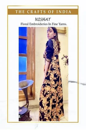 Black-Rust Embroidered Shrug with Dhoti Skirt