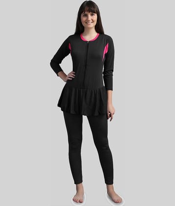 N-Gal Polyester Black One Piece Swimsuit without Skirt - Single