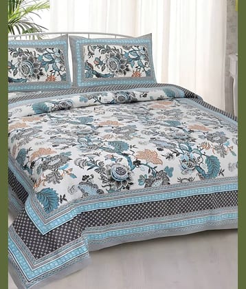 Bombay Spreads Cotton 1 Double King Bedsheet with 2 Pillow Covers ( Gray )