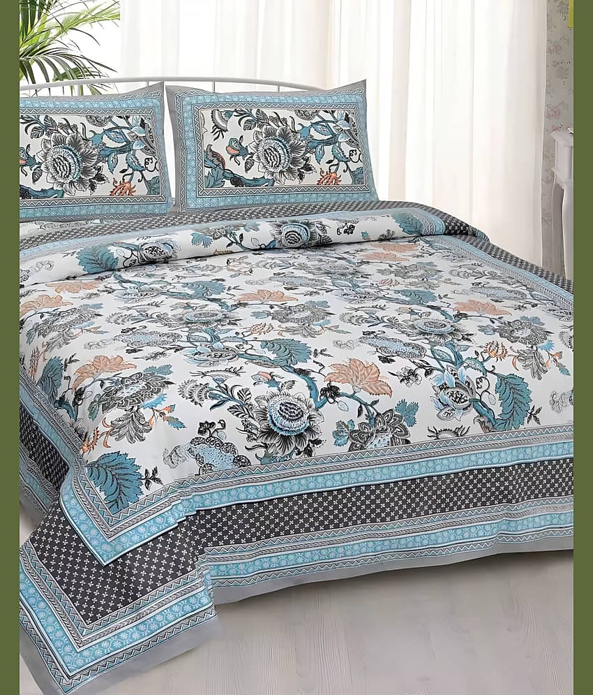 Bombay Spreads Cotton 1 Double King Bedsheet with 2 Pillow Covers ( Gray )