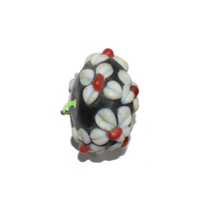 Beadwaala Handmade Fancy Lampwork Glass For Jewelry Making Necklace , Earring and Bracelet (Roundel) SFL-005-Per Packet 25 Pcs / 11X18 MM