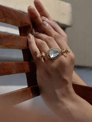Binni Polki Ring-Gold