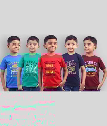 Soft Apparels Pack of 5 Baby Boy,Baby Girl 100% Cotton T Shirts ( Multi )