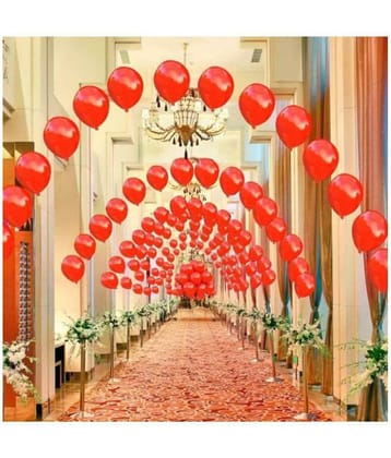Pixelfox Solid Anniversary - Birthday Party Decoration (Red, Pack of 50 Balloon)