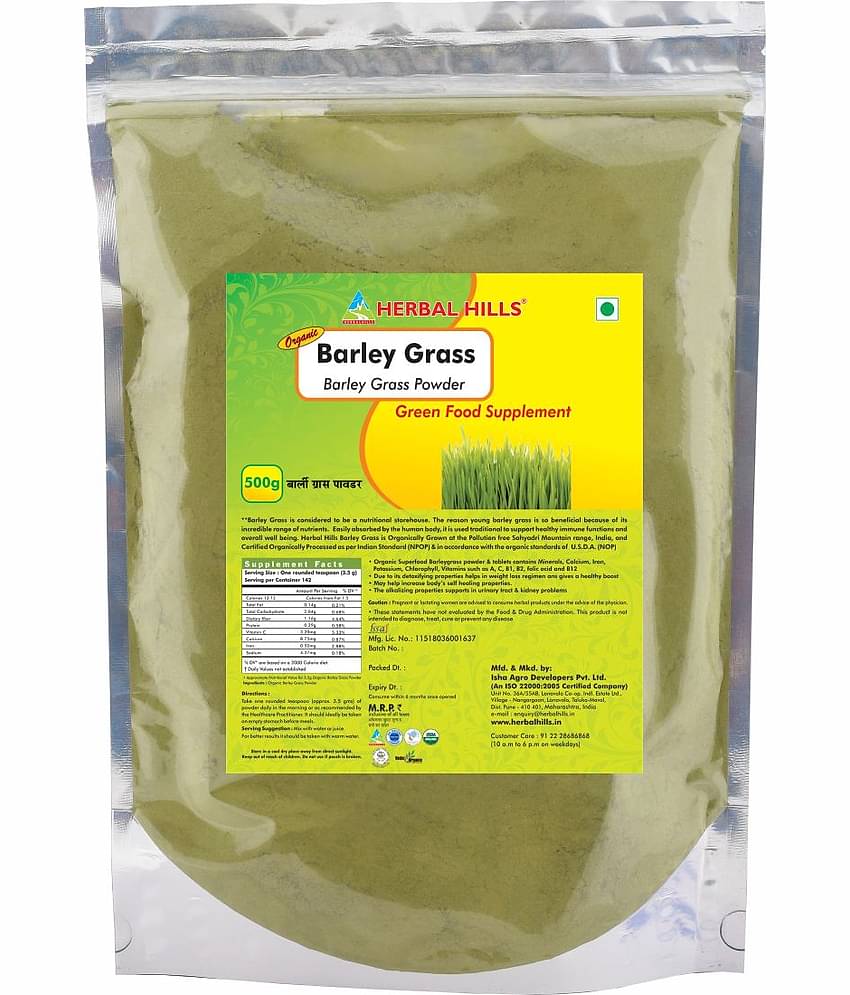 Herbal Hills Barley Grass Powder 500 Gm Pack of 1
