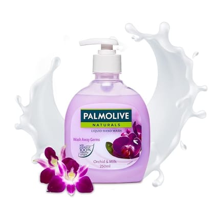 Palmolive Naturals Liquid Hand Wash - Orchid & Milk, Wash Away Germs, 250 ml Pump