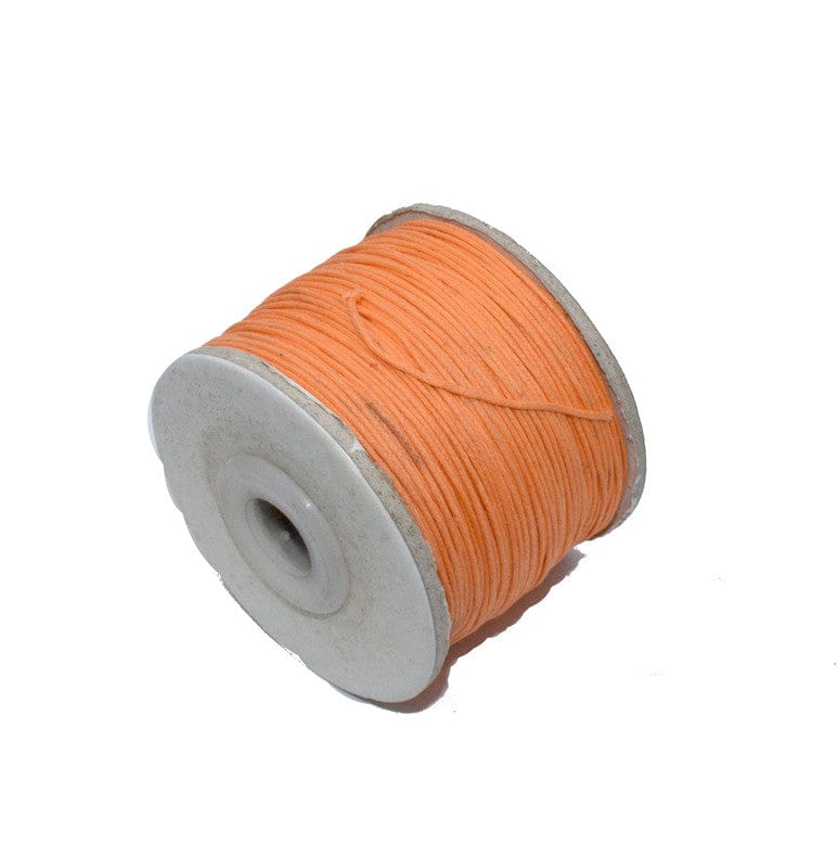 Orange Waxed Cotton Cord Size - 1 MM , COTT-020-Per Roll of 5 Meter / 1 MM