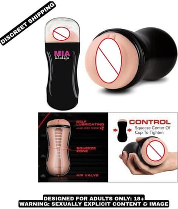 KAMAHOUSE MIA KHALIFA MALE POCKET PUSSY MASTURBATOR CUP WITH FREE LUBE-U.S.A