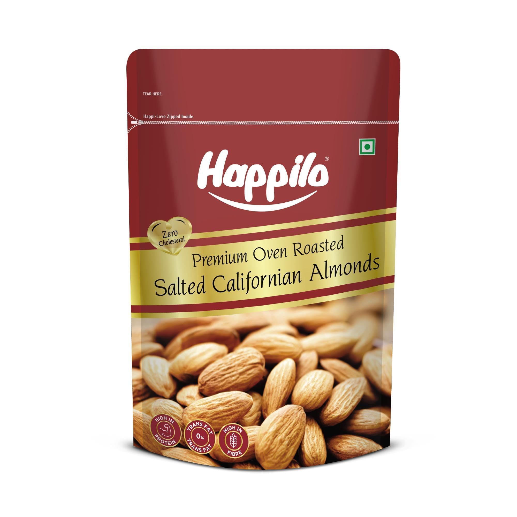 Happilo Premium Californian Almonds Roasted & Salted 200g