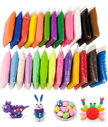 Freedy (Pack of 12) Air Dry Clay, Colorful Children Soft Clay, Creative Art Crafts, Gifts for Kids-Multi Color. Non-Toxic Modeling Magic Fluffy Foam Bouncing Clay Putty Kit for Kids with Tools