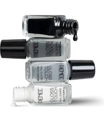 RENEE Gloss Touch N Vacay Vibes Nail Enamels Combo, Glossy & Long-Lasting, Pack of 4