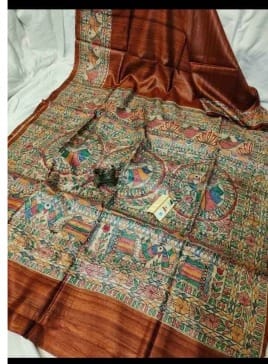 Ghicha Madhubani silk saree