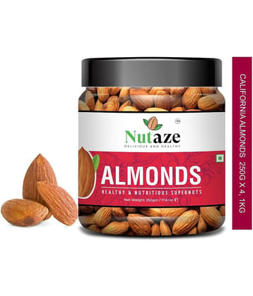 Nutaze California Almonds Badam Giri 1kg, (250g x 4) | Premium Nuts & Dry Fruits | Rich in Protein, Magnesium, Phosphorus, and Dietary Fibre.