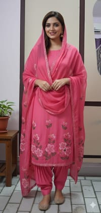 Hand-Painted Shirt + Dupatta Set