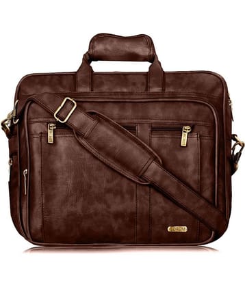 Lorem Brown Faux Leather Office Bag