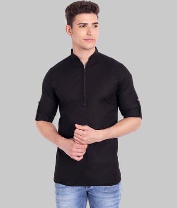 Vida Loca - Black Cotton Men's Regular Kurta ( Pack of 1 )