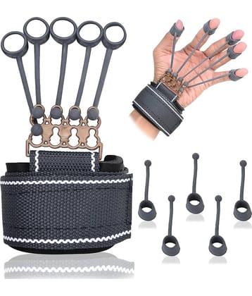 ODDISH Finger Gripper Strength Trainer Forearm Exerciser Hand Yoga Resistance Band Finger Expander Finger Extension Exerciser Climbing GREY