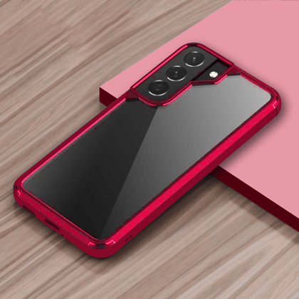 Samsung S22 Side Bumper Transparent Case-Red