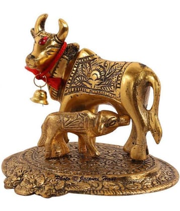 Kamdhenu Cow and Calf Idol (4 inch)