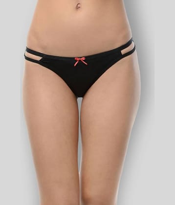Leading Lady Pack of 1 Cotton Bikini For Women ( Black )