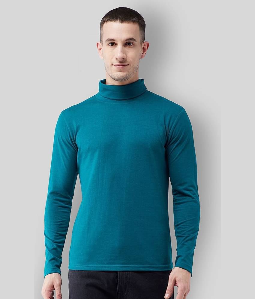 Gritstones Pack of 1 Cotton Blend Regular Fit Men's T-Shirt ( Blue )