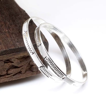 Indian Real Sterling Silver Women Bangles Bracelet (Kangan) Pair-5.4 CM (2.12 Inch) 2.2