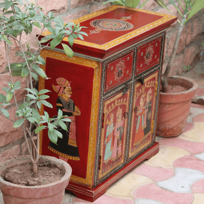 Wooden Painted Storage Cabinet-Side Desk Bedside
