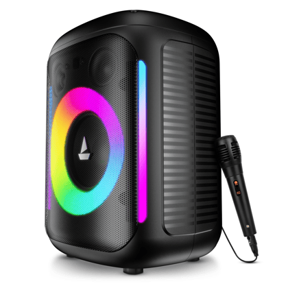 boAt PartyPal 30 | Bluetooth Speaker with 25W Sound, RGB LEDs, 6 Hours Playback, Karaoke & TWS boAt PartyPal 30 | Bluetooth Speaker with 25W Sound, RGB LEDs, 6 Hours Playback, Karaoke & TWS - Premium Black