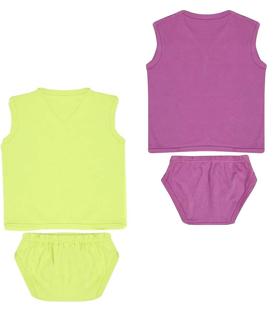 Dongli Pack of 2 Unisex for Baby 100% Cotton ( Multi )