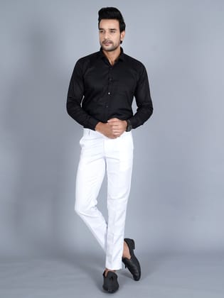QVERR Regular Fit Men White Trousers