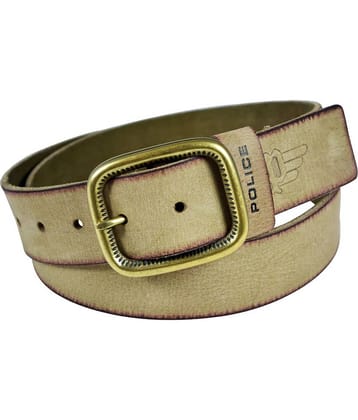 Police Beige Leather Casual Belts