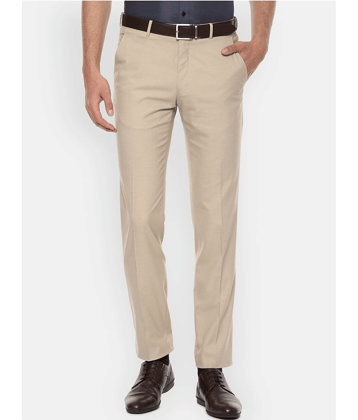 Haul Chic Cream Slim -Fit Flat Trousers