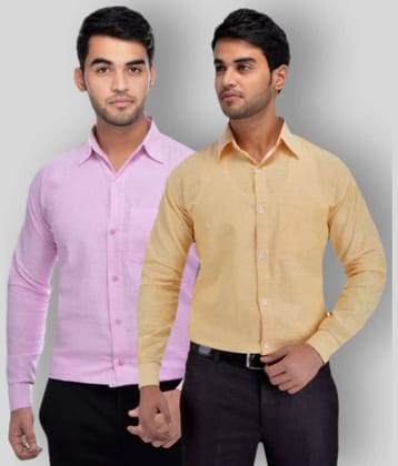 DESHBANDHU DBK - Multicolor Cotton Regular Fit Men's Formal Shirt (Pack of 2)