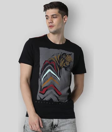 Huetrap Pack of 1 Cotton Regular Fit Men's T-Shirt ( Black )