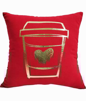 NUEVOSGHAR Single Red Cotton Filled Cushion