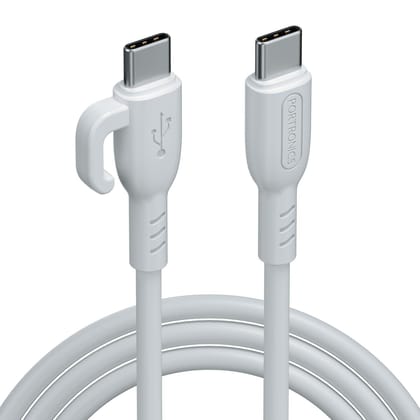 Portronics 60W Konnect Core 3 Type C to Type C Fast Charging Cable (White)
