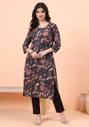 Inky Floral Kurta-M