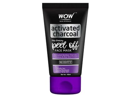 WOW Activated Charcoal Peel Off Mask For Blackheads, Pimples And Complete Skin Rejuvenation - Suits All Skin Types - 100ml