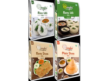 Maayka Plain Dosa, Rava Dosa, Rice Idli & Rava Idli | Pack Of 4