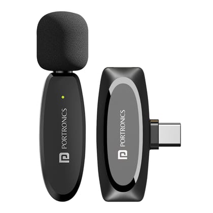 Portronics Dash 7 Omnidirectional Type C Wireless Microphone (Black)