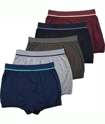 CAVENDRES Pack of 5 Cotton Blend Trunks For Men's ( Multicolor )