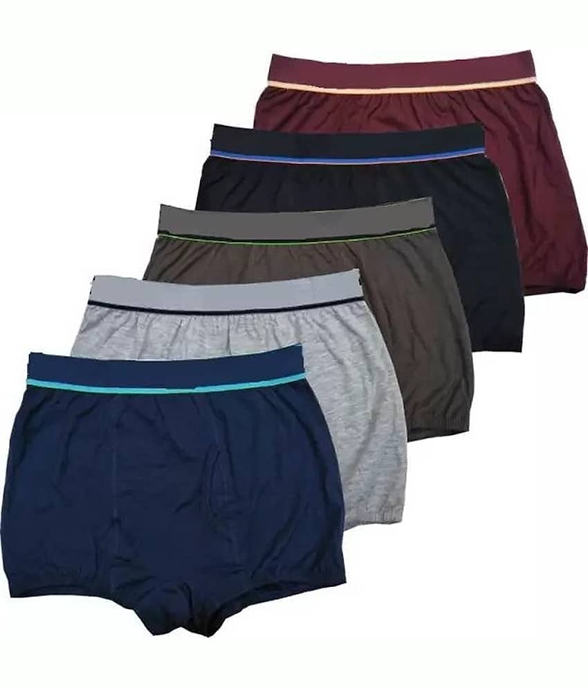 CAVENDRES Pack of 5 Cotton Blend Trunks For Men's ( Multicolor )