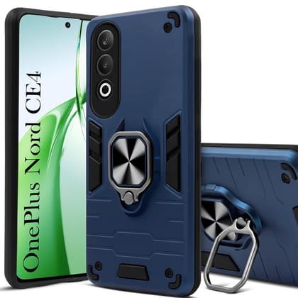Mobile Cover for OnePlus Nord CE4 Armor Shockproof Back Case (Hybrid PC + TPU) with Kickstand
