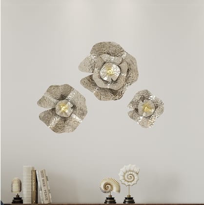 Cocovey Nickel Curled Metal Florals Wall Art Pack of 1