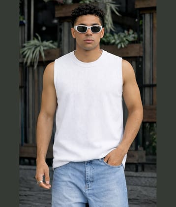 FTX Men Polyester Regular Fit Solid T-Shirt ( White )