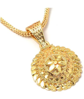 Jewar Mandi Neck Chain 24 kt Gold Plated with Locket Real Look Daily use for Women Girls Men 75780